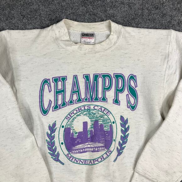 Oneita Other - Vintage Oneita Sweatshirt Mens Large White Champps Sports Cafe Minneapolis USA